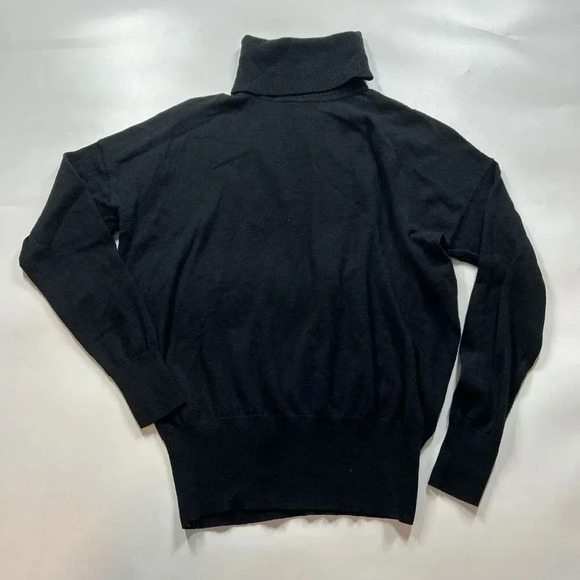 Madewell Sweater Womens XS Brookhaven Turtleneck Black Wool Cotton Minimalist - Picture 1 of 6